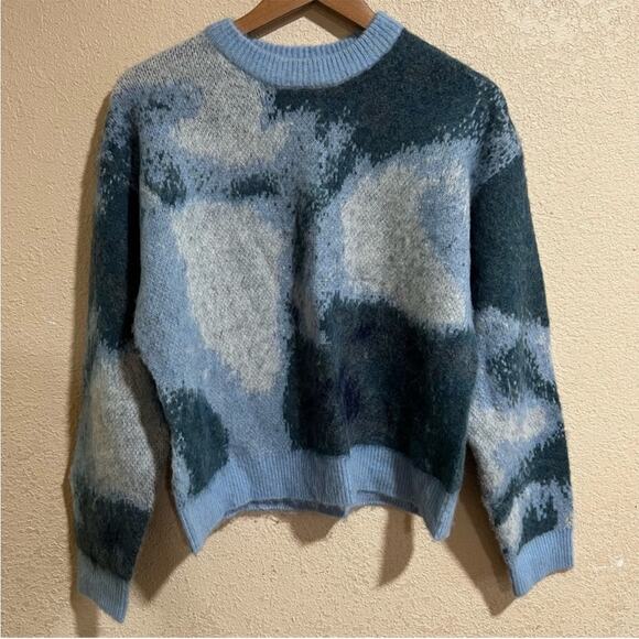 The Kooples Blue Colorblock Wool & Alpaca Sweater Women Pullover 1/SMALL - Picture 2 of 9